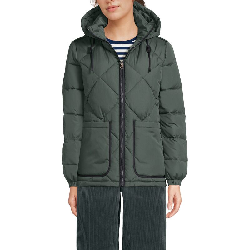 ランズエンド レディース アウター ジャケット・ブルゾン キルティング Women's Lands' End FeatherFree Insulatediamond Quilted Jacket Evening Forest フォレスト