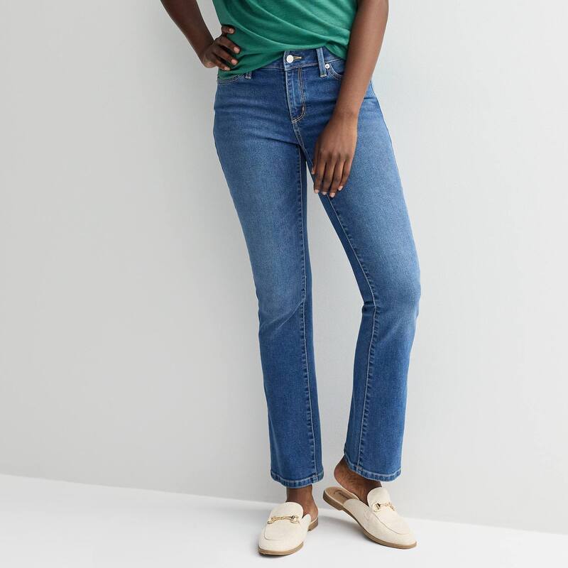 ソノマ レディース ボトムス デニムパンツ ブーツカット プチ ブーツ ジーンズ Petite Sonoma Goods For Life Mid-Rise Bootcut Jeans Deep Blue Wash ブルー