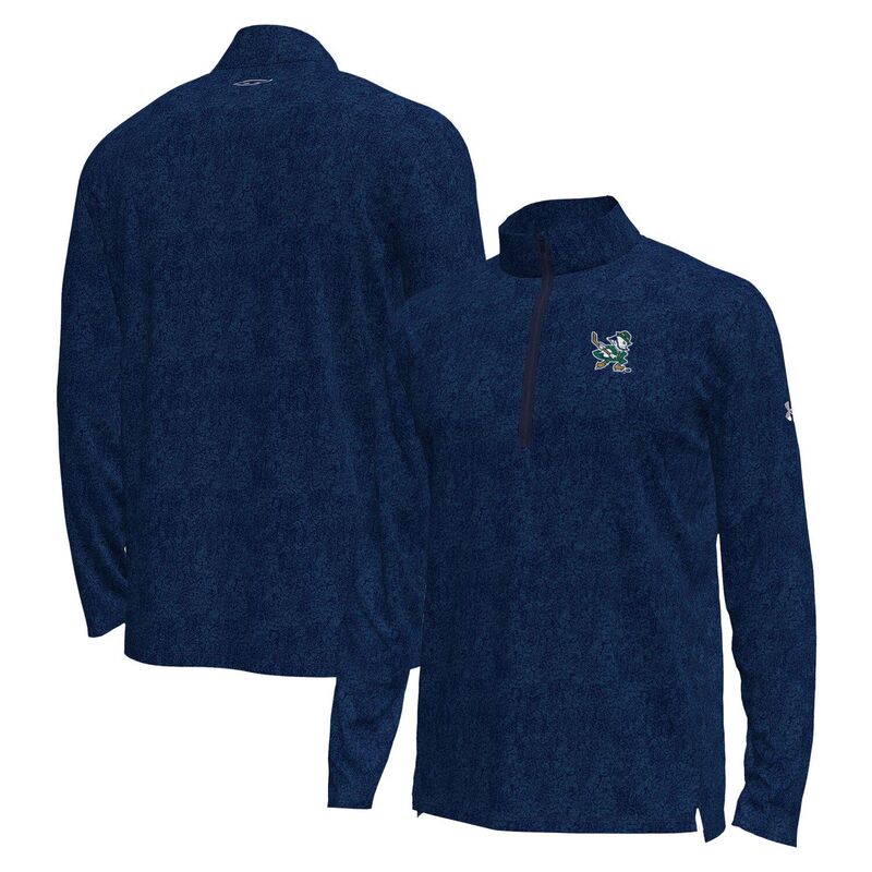 アンダーアーマー メンズ トップス Tシャツ Men Under Armour Navy Notre Dame Fighting Irishockey Leprechaun Tech Quarter-Zip Top Ntd Navy ネイビー