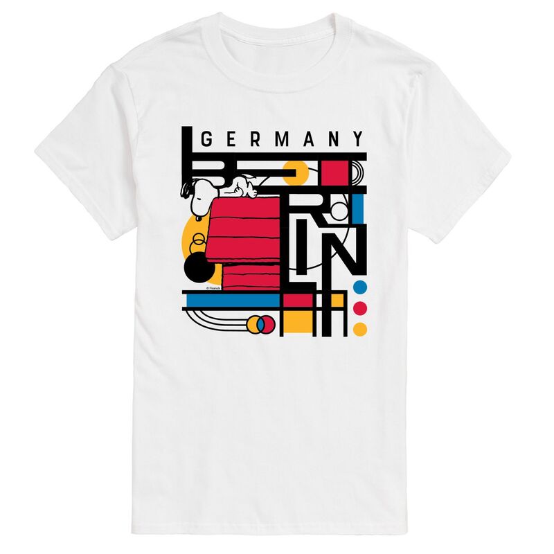 アニメ人となり メンズ トップス ティーシャツ グラフィック Licensed Character Men\u0027s Peanutsnoopy Berlin Germany Bauhaus Graphic Tee White 白いこと メンズファッション-トップス