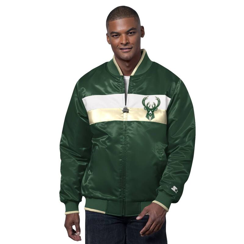 スターター メンズ アウター ジャケット・ブルゾン サテン Men'starter Hunter Green/Creamilwaukee Bucks The Ambassador Satin Varsity Jacket Buk Multi マルチカラー 29,120円