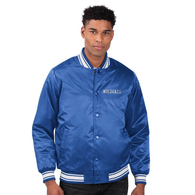 スターター メンズ アウター ジャケット・ブルゾン サテン Men'starteroyal Kentucky Wildcats Two-Hit Satin Varsity Full-Snap Jacket Ken Blue ブルー