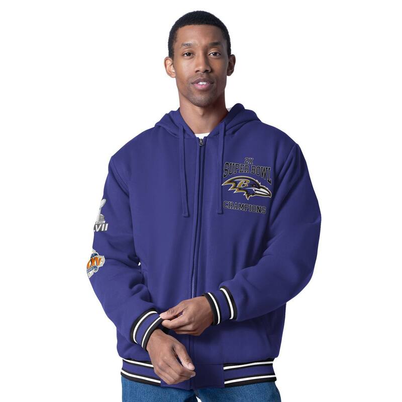 カール バンクス メンズ アウター ジャケット・ブルゾン フーデッドジャケット Men's G-III Sports by Carl Banks Purple Baltimore Ravens Power Forward Commemorative Full-Zip Hooded Jacket Rav Purple パープル