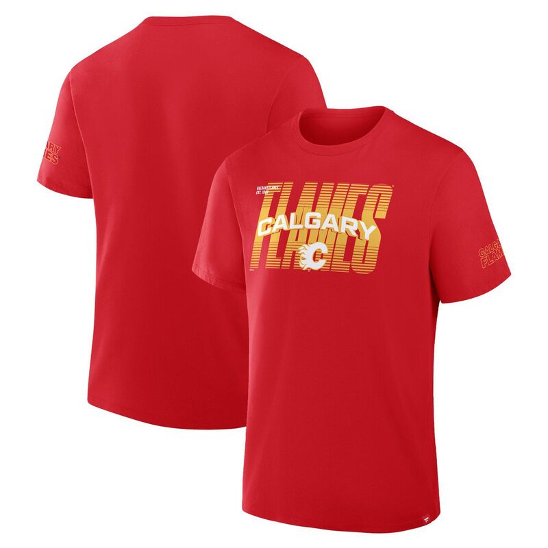 ファナティクス メンズ トップス Tシャツ Men's Fanatics Red Calgary Flames Team Vision Legacy T-Shirt Flm Red レッド｜ReVida 店