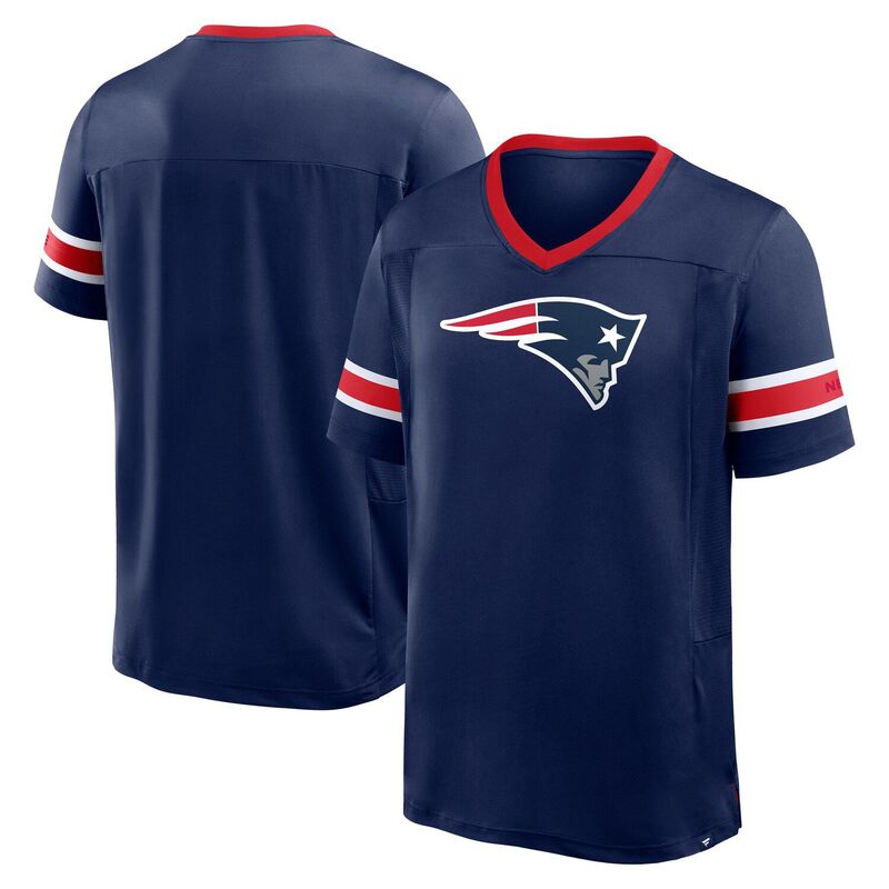 ファナティクス メンズ トップス プルオーバー Vのど首 Men\u0027s Fanatics Navy New England Patriots Hometown Premium Hashmark V-Neck T-Shirt Pat Navy 米国海軍