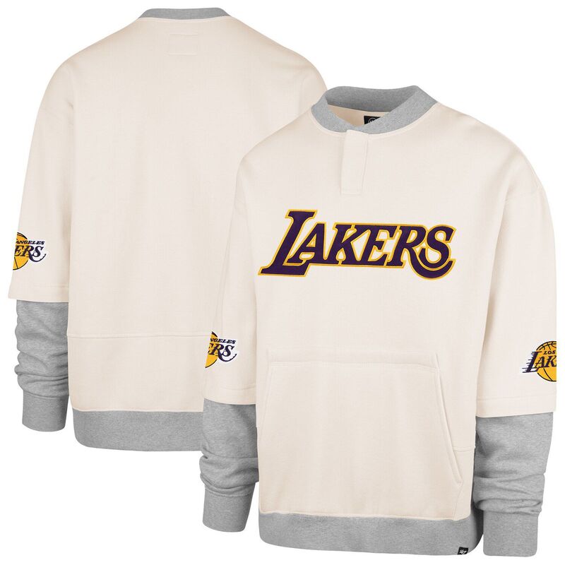 フォーティセブンブランド メンズ トップス Tシャツ スウェット フリース 47 Brand Men's '47 Cream Los Angeles Lakers Crossover Collection Trifecta Double Layered Fleece Sweatshirt Lak Beige ベージュ|ReVida 店