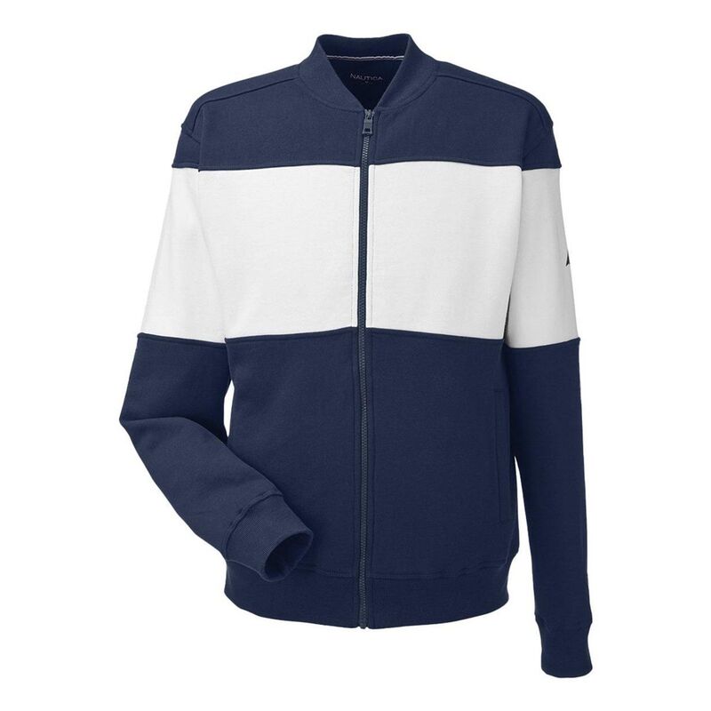 ナウティカ メンズ アウター ジャケット・ブルゾン カラーブロック フリース Nauticanchor Fleece Colorblocked er Jacket Navy And White ホワイト
