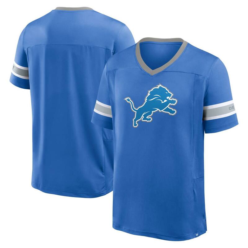 ファナティクス メンズ トップス Tシャツ Vネック Men's Fanatics Blue Detroit Lions Hometown Premium Hashmark V-Neck T-Shirt Lns Blue ブルー｜ReVida 店