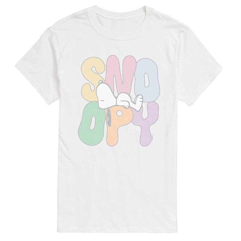 アニメキャラクター メンズ トップス Tシャツ トール グラフィック Licensed Character Big & Tall Peanutsleepy Snoopy Distressed Graphic Tee White ホワイト