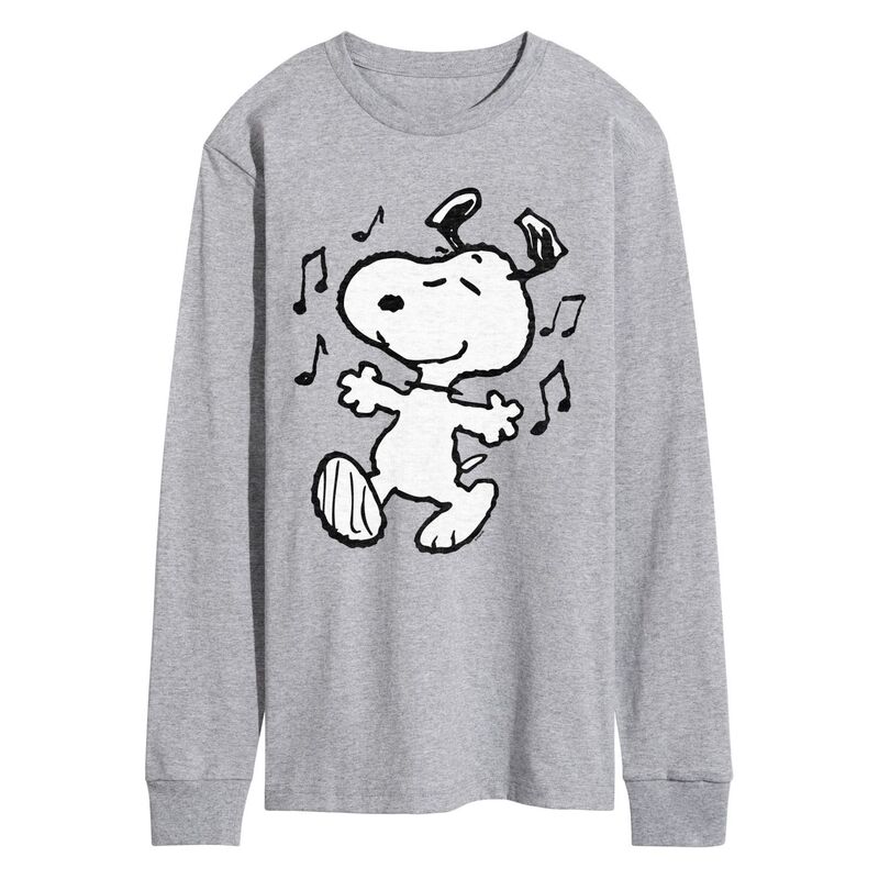 アニメ人となり メンズ トップス プルオーバー グラフィック Licensed Character Men\u0027s Peanutsnoopy Dancing Long Sleeve Graphic Tee Athletic Heather ギョリュウモドキ
