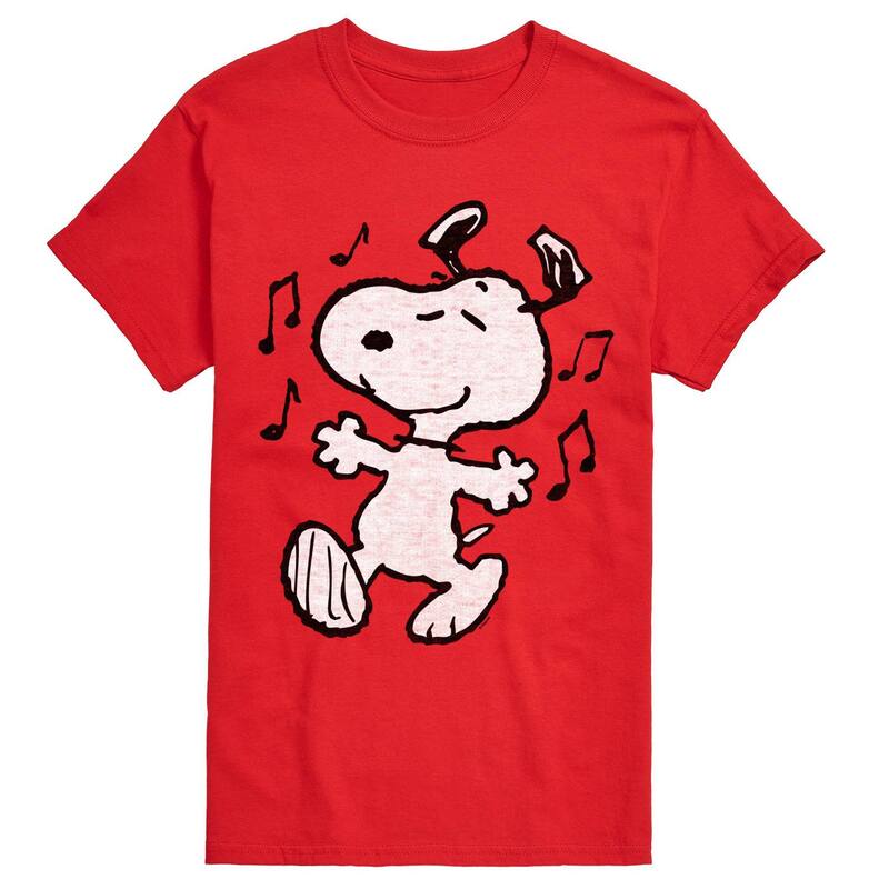 アニメ人となり メンズ トップス ティーシャツ グラフィック Licensed Character Men\u0027s Peanutsnoopy Dancingraphic Tee Red 赤いこと メンズファッション-トップス