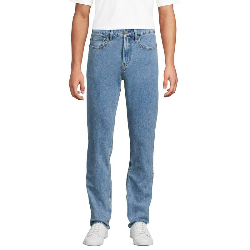 ランズエンド メンズ ボトムス デニムパンツ スリムフィット Men's Lands' End Stretch Slim Fit Jean Medium Stonewash