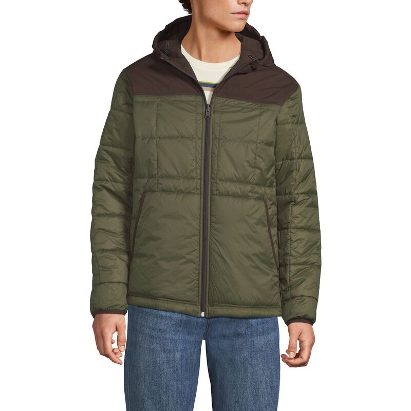 ランズエンド メンズ アウター ジャケット・ブルゾン フーデッドジャケット Men's Lands' End Weatherproof Reversible Hooded Jacket Coffee Woodland Moss コーヒー