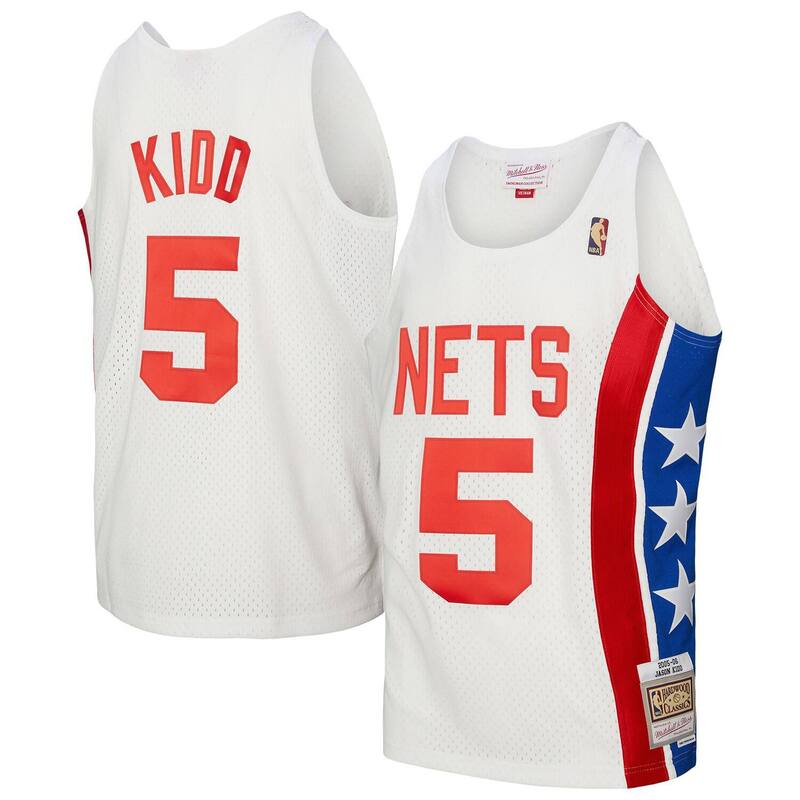 ミッチェル&ネス メンズ トップス Tシャツ ジャージー Men's Mitchell & Ness Jason Kidd White New Jersey Nets 2005/06 Hardwood Classicswingman Jersey Nba White ホワイト｜ReVida 店