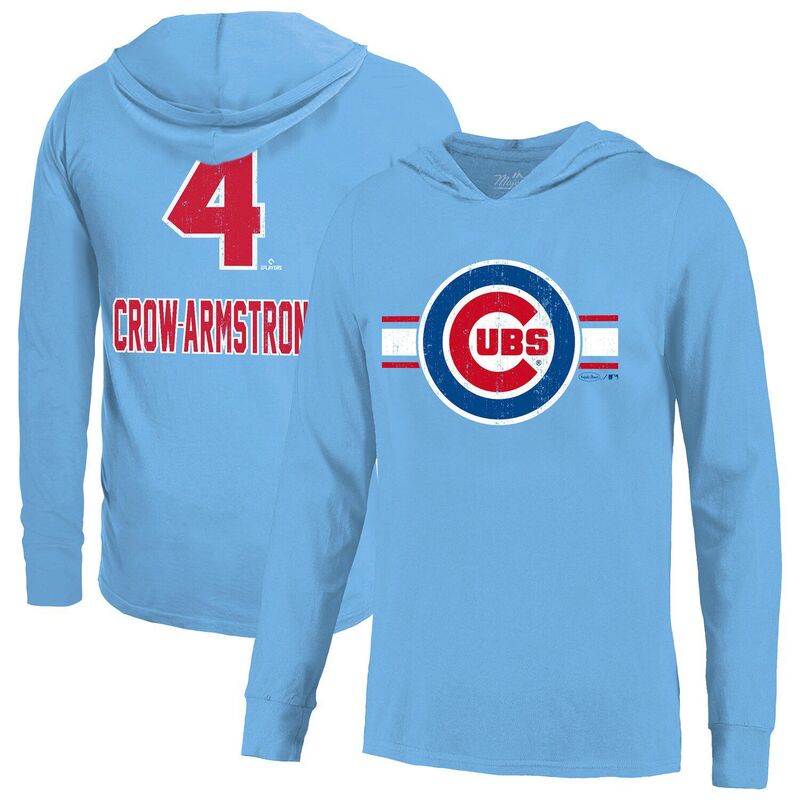 マジェスティック メンズ トップス プルオーバー パーカー Men\u0027s Majestic Threads Pete Crow-Armstrong Light Blue Chicago Cubs Lightweight Name \u0026 Number Hoodie Cub Light 青色