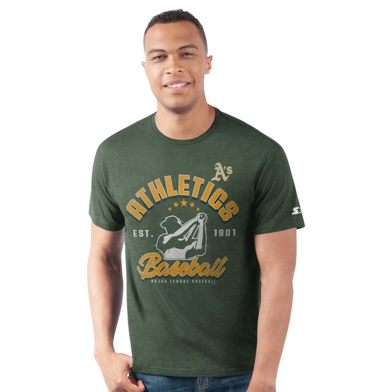 スターター メンズ トップス Tシャツ Men'starter Green Athletics Prime Time Batter T-Shirt Oas Green グリーン