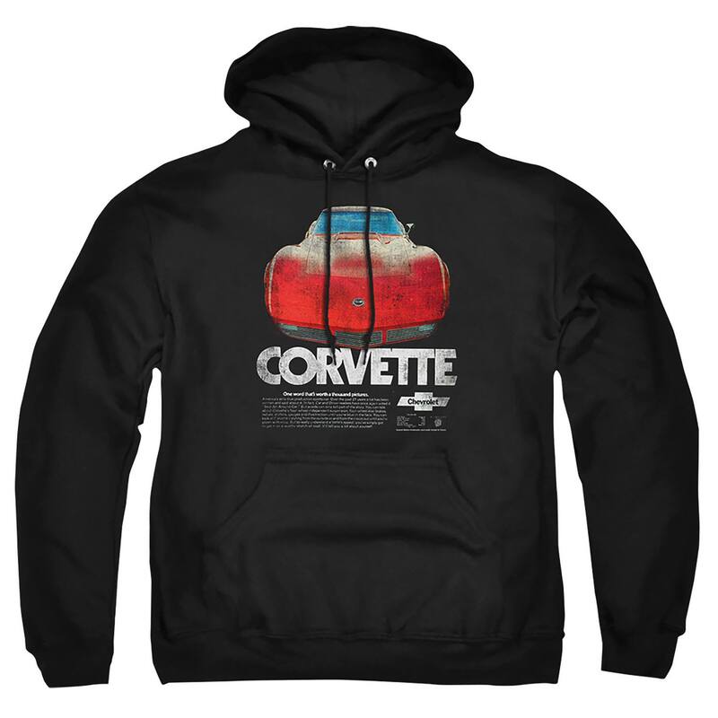 アニメキャラクター メンズ トップス Tシャツ トール パーカー グラフィック Licensed Character Big & Tall Chevy Corvette Graphic Pullover Hoodie Black ブラック
