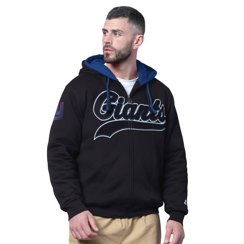 スターター メンズ アウター ジャケット・ブルゾン パーカー Men'starter Black New York Giants Big Shot Full-Zip Double Hoodie Gia Black ブラック