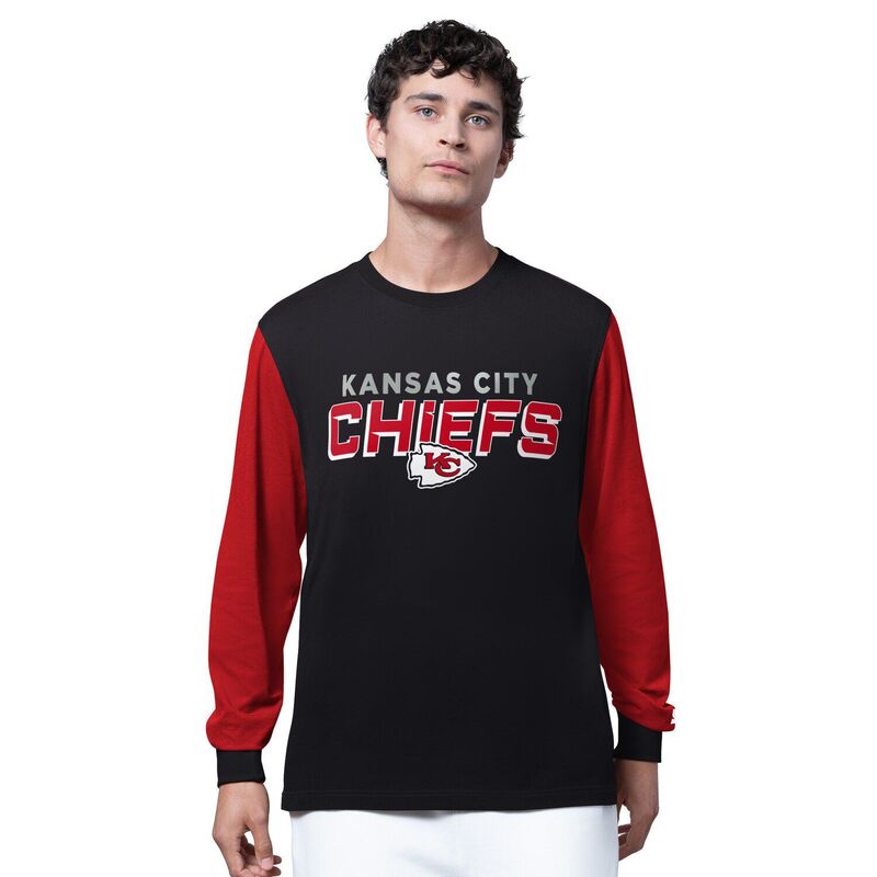 クランク メンズ トップス ティーシャツ Men\u0027starter Blackansas City Chiefs Thursday Night Gridiron Long Sleeve T-Shirt Chf Black 黒いこと メンズファッション-Tシャツ・カットソー-トップス