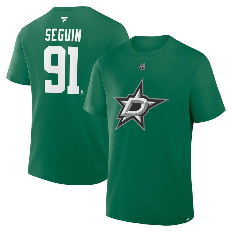 ファナティクス メンズ トップス Tシャツ Men's Fanatics Tyler Seguin Kelly Green Dallastars Authentic Stack Name & Number T-Shirt Str Green グリーン｜ReVida 店