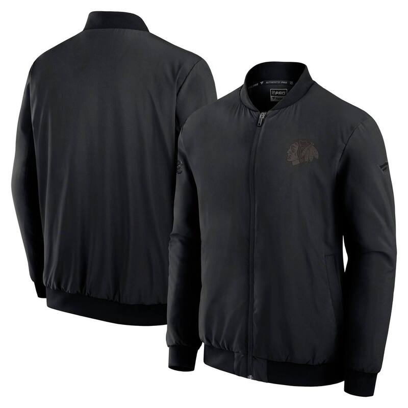 ファナティクス メンズ アウター ジャケット・ブルゾン Men's Fanatics Black Chicago Blackhawks Authentic Proad Lightweight Full-Zip Bomber Jacket Hwk Black ブラック