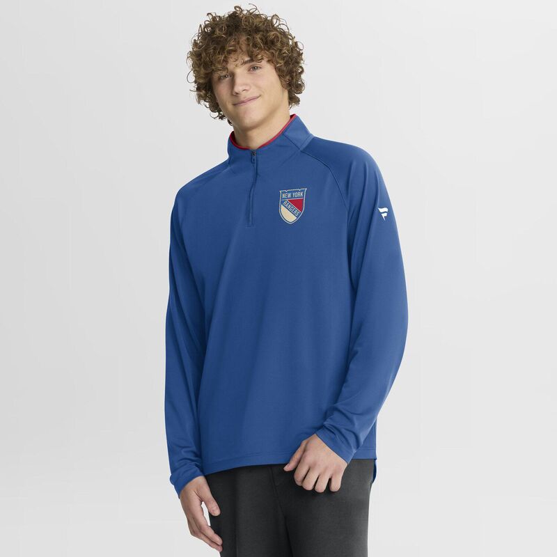 ファナティクス メンズ トップス Tシャツ Men's Fanatics Blue New York Rangers Authentic Pro Rink Training Centennial Raglan Quarter-Zipulloveran Blue ブルー|ReVida 店