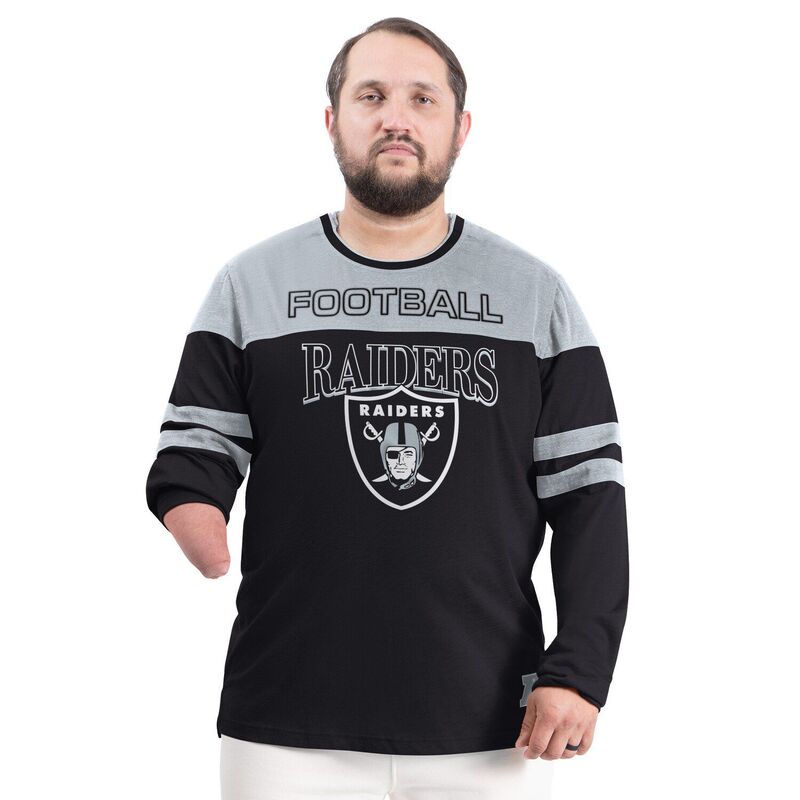 カール バンクス メンズ トップス Tシャツ Men's G-III Sports by Carl Banks Black/Silver Las Vegas Raiders Adaptive Outlast Long Sleeve T-Shirt Lvr Black ブラック