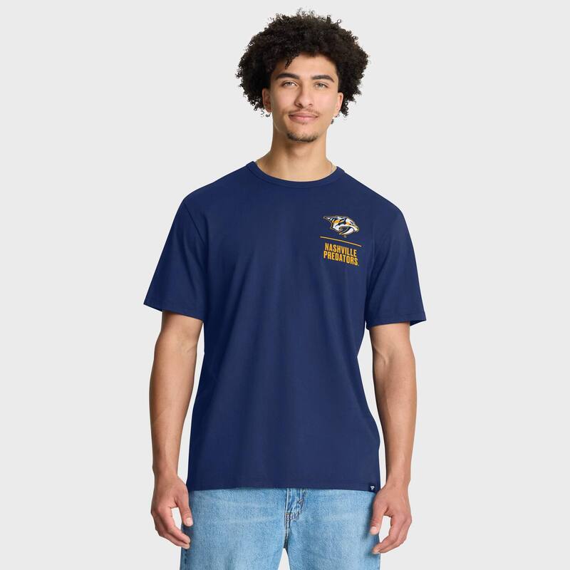 ファナティクス メンズ トップス Tシャツ Men's Fanatics Navy Nashville Predators Crash The Net Legacy T-Shirt Pdt Navy ネイビー｜ReVida 店