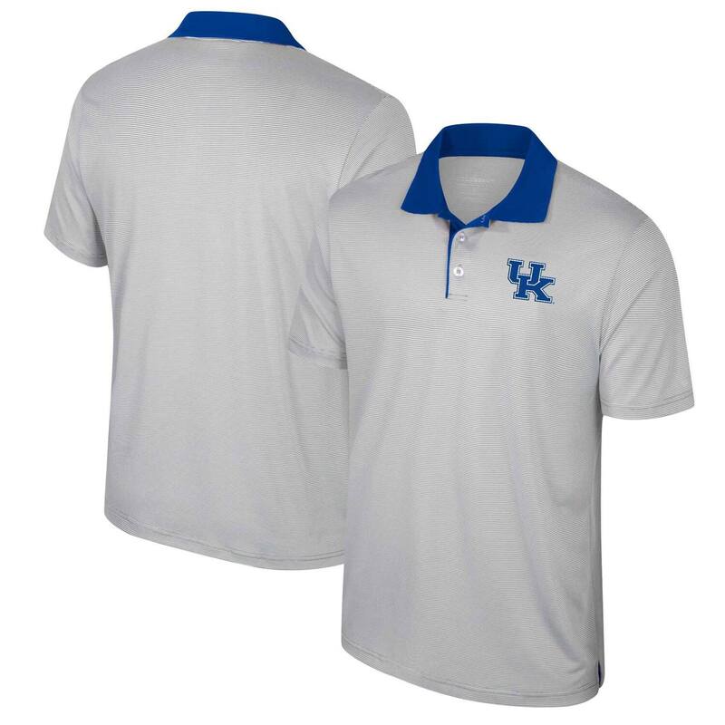 円形劇場 メンズ トップス プルオーバー スポーツシャツ トール Men\u0027s Colosseum Gray Kentucky Wildcats Big \u0026 Tall Tuck Striped Polo Ken Grey 薄墨色