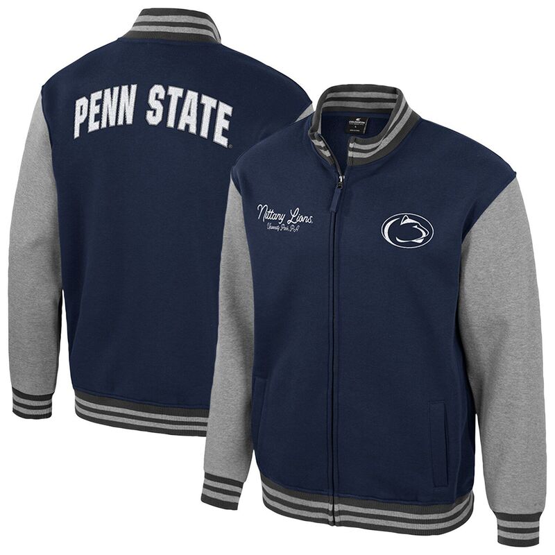 コロシアム メンズ アウター ジャケット・ブルゾン Men's Colosseum Navy Penn State Nittany Lions Ambi-Turner Full-Zip Varsity Jacket Pst Navy ネイビー