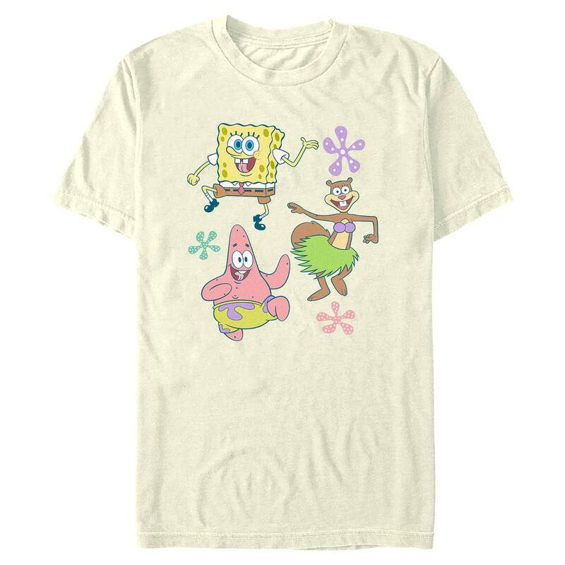 ニコロデオン メンズ トップス ティーシャツ ズボン下 グラフィック Men\u0027s Nickelodeon SpongeBob SquarePants \u0026 Friends Dancingraphic Tee Natural メンズファッション-トップス-Tシャツ・カットソー