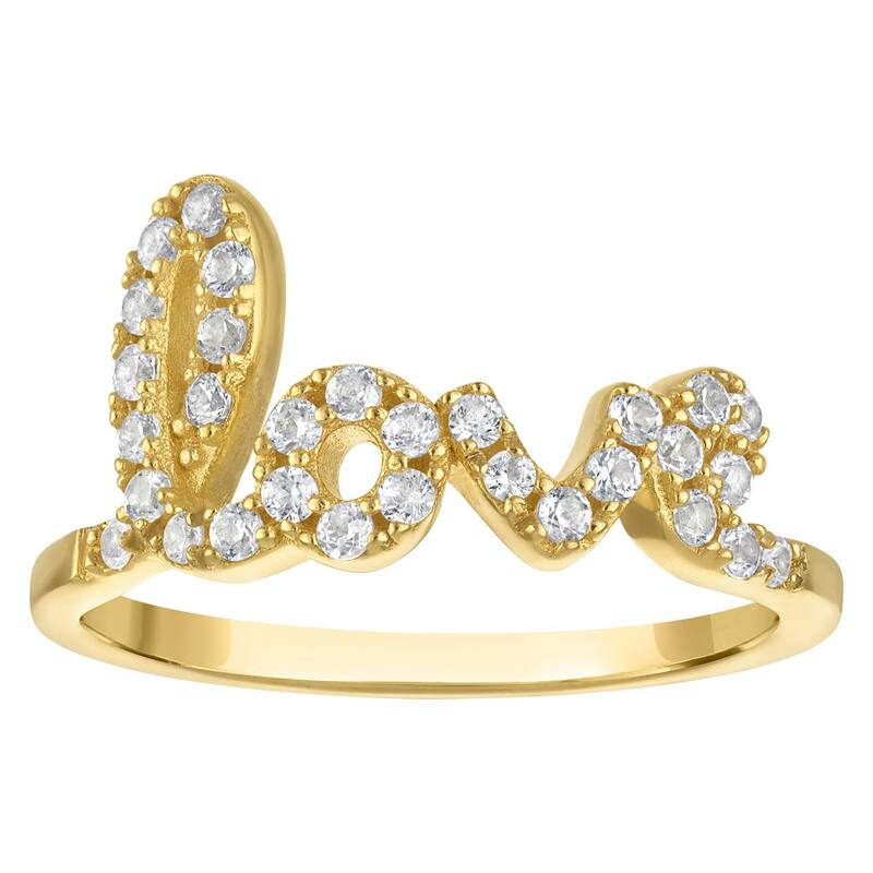 Designs by Gioelli レディース アクセサリー リング Designs by Gioelli Sterling Silver Cubic Zirconia Love Ringold Tone ゴールド｜ReVida 店