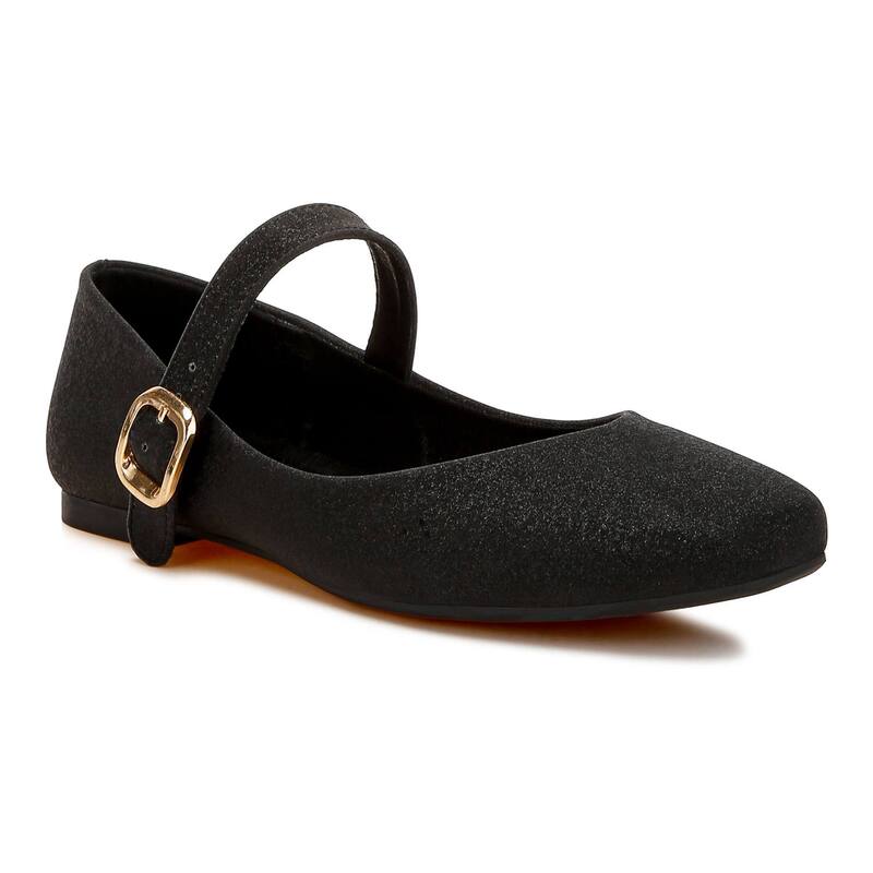 ロンドンラグ レディース シューズ サンダル London Rag Herma Glitter Pin Buckle Women's Ballerinas Black ブラック