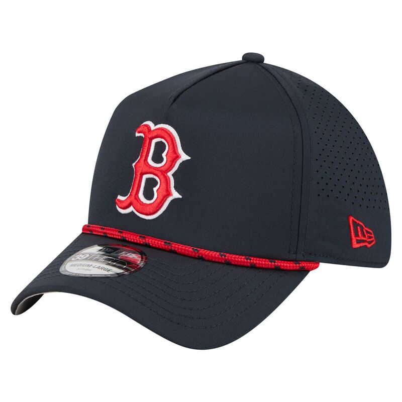 ニューエラ メンズ アクセサリー 帽子 Men's New Era Navy Boston Red Sox 39THIRTY A-Frame Perforated Flex Hat Rsx Navy ネイビー
