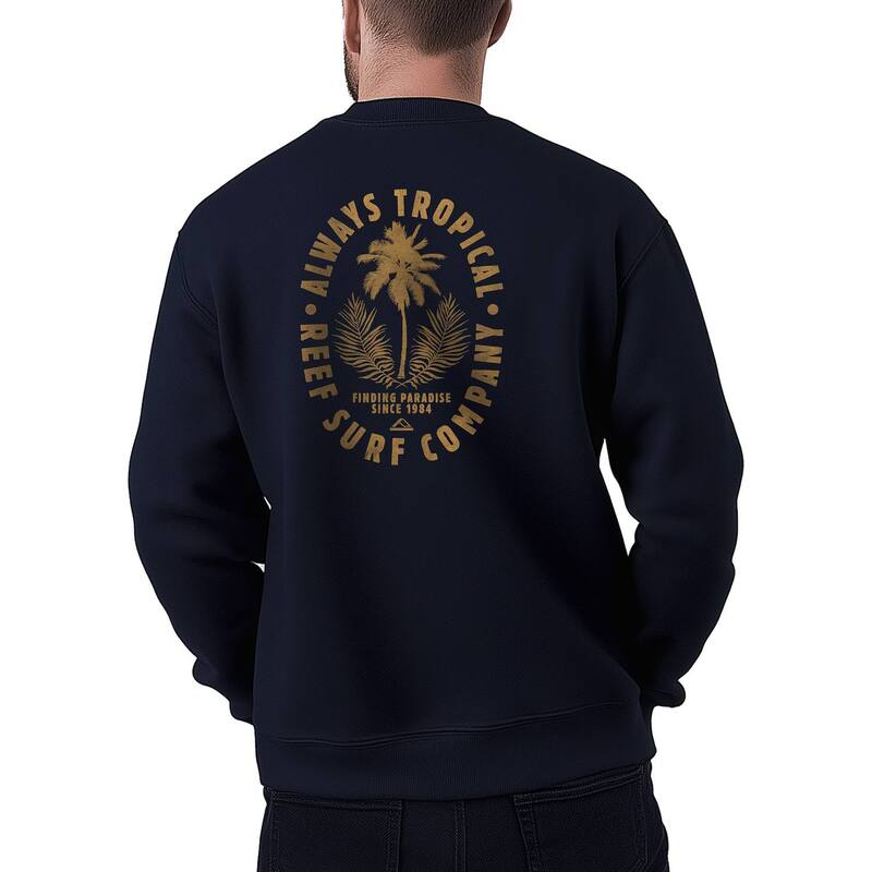 岩礁 メンズ トップス プルオーバー 汗水 フリース Men\u0027s REEF Always Tropical Fleece Sweatshirt Navy 米国海軍