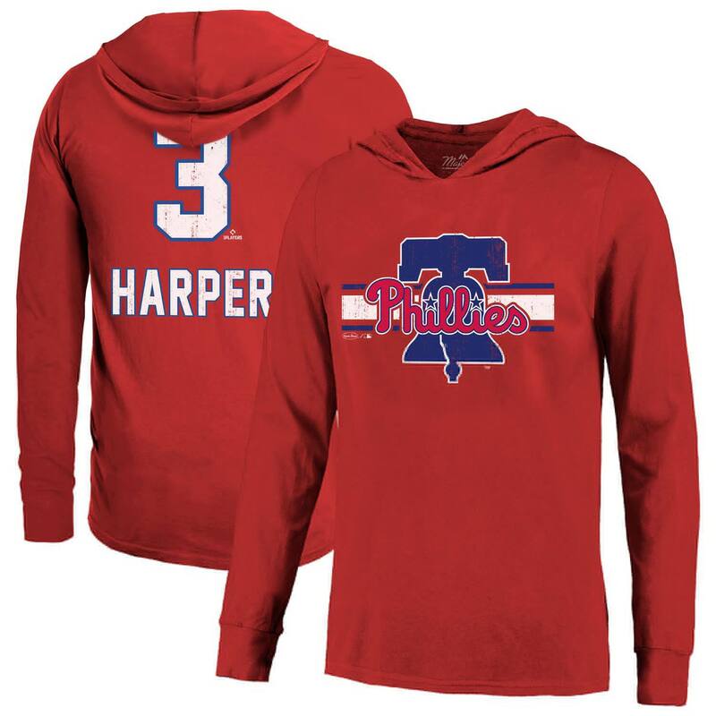 マジェスティック メンズ トップス プルオーバー パーカー Men\u0027s Majestic Threads Bryce Harpered Philadelphia Phillies Lightweight Name \u0026 Number Hoodie Phl Red 赤いこと