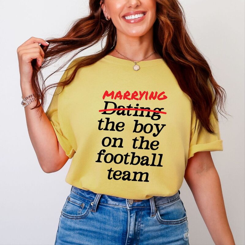 Simply Sage Market レディース トップス ティーシャツ Simply Sage Market Marrying The Boy On The Football Team - Womens Garment Dyed Tee Mustard 洋芥子 トップス-レディースファッション-Tシャツ・カットソー