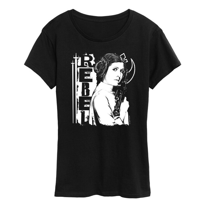 スター ウォーズ レディース トップス Tシャツ グラフィック Women'star Wars Princess Leia Rebel Graphic Tee Black ブラック