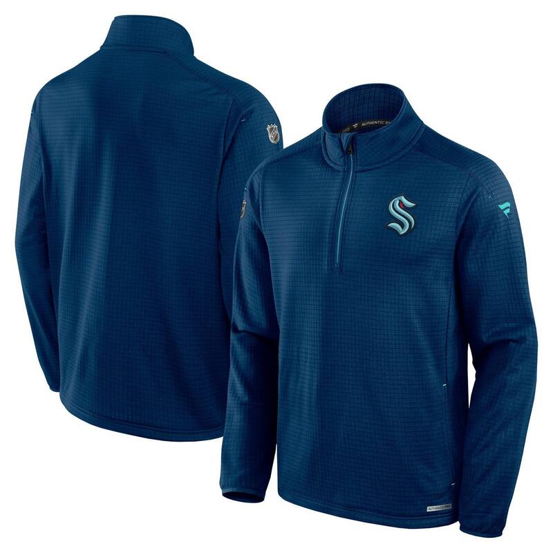 ファナティクス メンズ トップス Tシャツ ジャケット Men's Fanatics Navy Seattle Kraken Authentic Pro Rink Quarter-Zip Jacket Krk Navy ネイビー