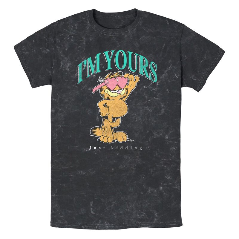 アニメ人となり メンズ トップス プルオーバー グラフィック Licensed Character Men\u0027s Garfield I\u0027m Yours Just Kiddingraphic Tee Black 黒いこと