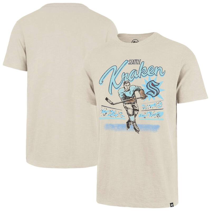 フォーティセブンブランド メンズ トップス Tシャツ 47 Brand Men's '47 Natural Seattle Kraken Hockey Player Golden Age Scrum T-Shirt Krk Beige ベージュ