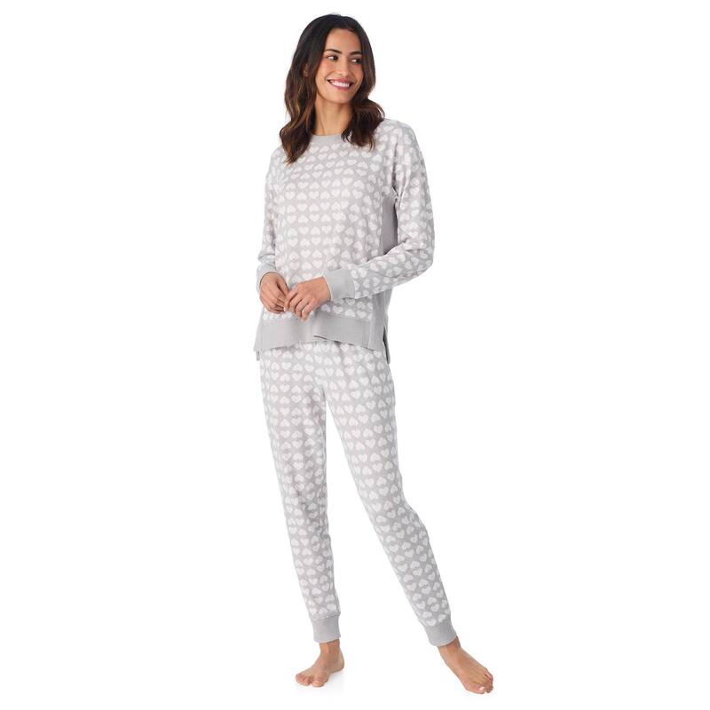 クドルドッズ レディース アンダーウェア ナイトウェア パンツ セーター ニット Women's Cuddl Dudsweater Knit Pajama Top & Pajama Pantset Grey Htr Heart Argyle グレー