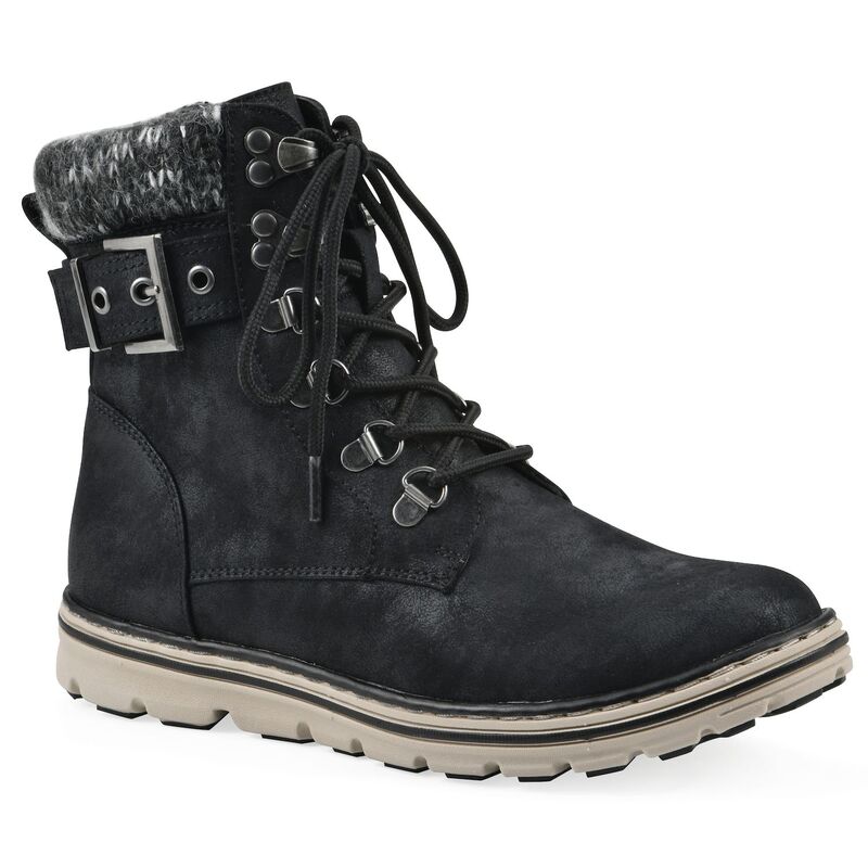 クリフバイホワイトマウンテン レディース シューズ ブーツ・レインブーツ レース Cliffs By White Mountain Kimmie Women Lace-Up City Hiker Boots Black Fabric ブラック