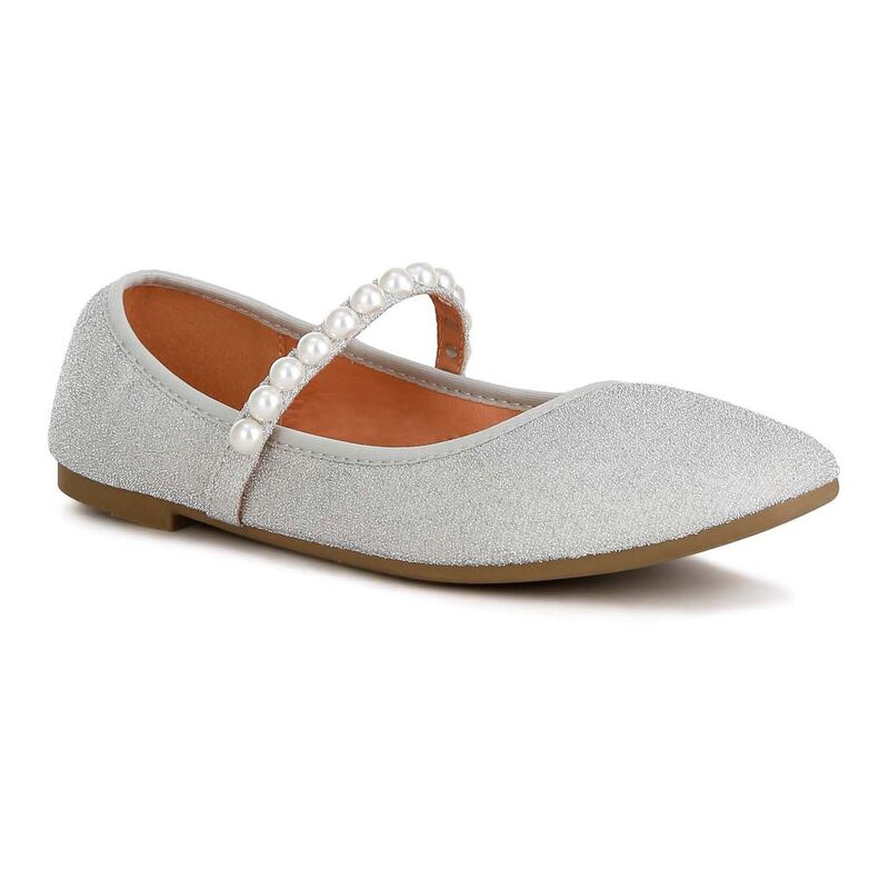 ロンドンラグ レディース シューズ サンダル London Rag Corphee Pearl Strap Glitter Women\u0027s Ballerinasilver しろがね色