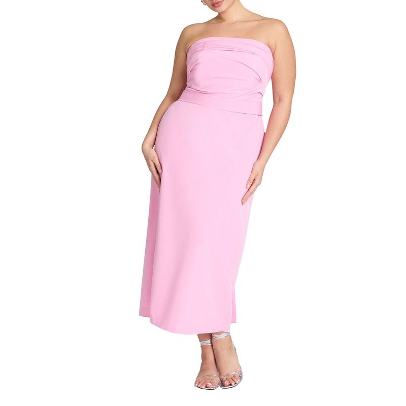 エロクイ レディース トップス 衣装 つけ加える大きさ 筋目 ELOQUII Women\u0027s Plusize Pleated Bodice Bow Detail Dress Begonia Pink サクラ色