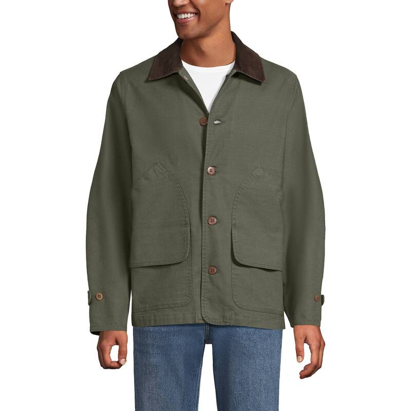 ランズエンド メンズ アウター ジャケット・ブルゾン Men's Lands' End Canvas Barn Jacket Forest Moss フォレスト|ReVida 店