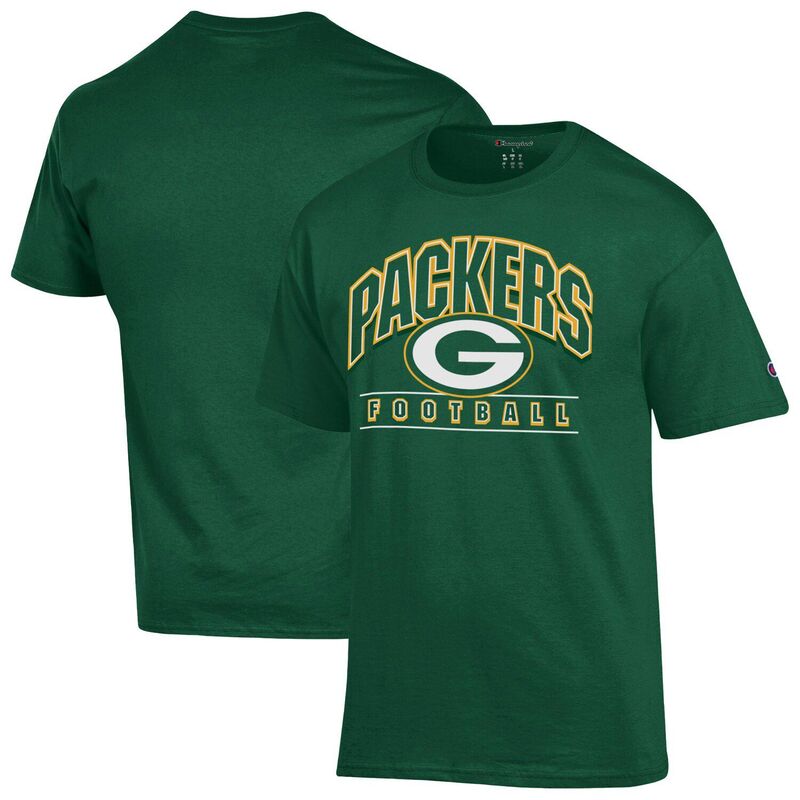 チャンピオン メンズ トップス Tシャツ Men's Champion Green Bay Packers Football T-Shirt Pkr Green グリーン｜ReVida 店