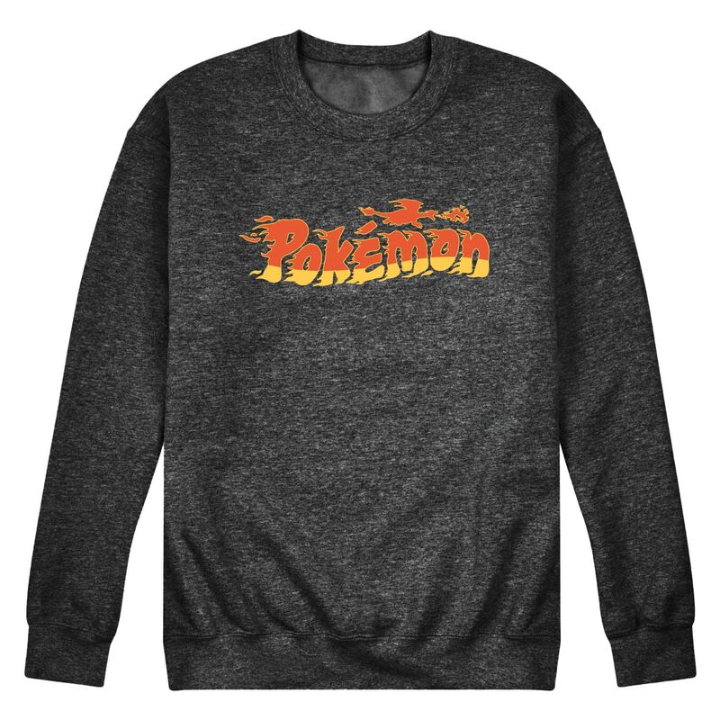 アニメ文字記号 メンズ トップス ティーシャツ 流汗 フリース Licensed Character Men\u0027s Pokemon Charizard Flames Fleece Sweatshirt Heather Charcoal 暗灰色 トップス-メンズファッション-Tシャツ・カットソー
