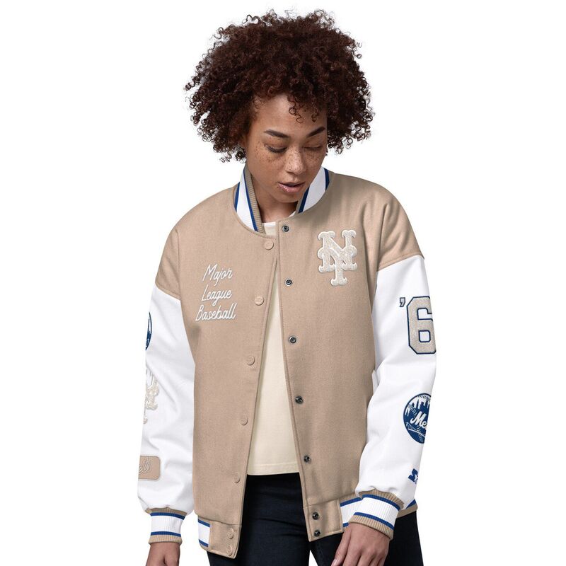 スターター レディース アウター ジャケット・ブルゾン Women'starter Sand New York Mets Free Ball Varsity Jacket Met Multi マルチカラー 33,020円