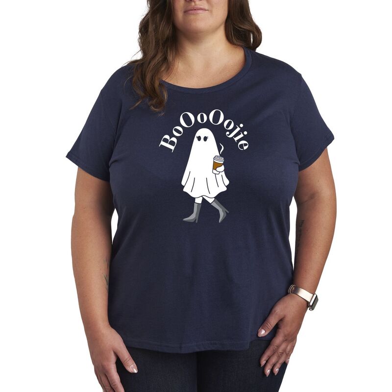 アンブランデッド レディース トップス Tシャツ プラスサイズ グラフィック Unbranded Plusize Boojie Ghost Graphic Tee Navy ネイビー